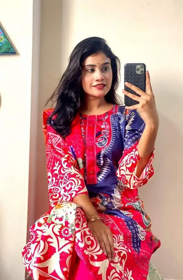 Digital Print Three Piece  Fabric : Cotton silk Orna : Silk Selower : butter silk Size : L ,XL ,XXL
