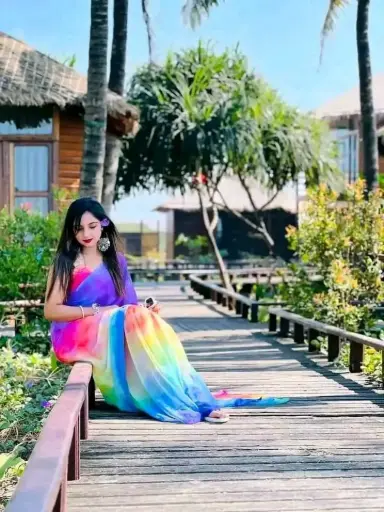 New jorget sharee   নিউ জর্জেট শাড়ি ১২ হাত শাড়ী ব্লাউজ পিস নেই, খুবই সুন্দর ও আকর্ষণীয় জর্জেট শাড়িl