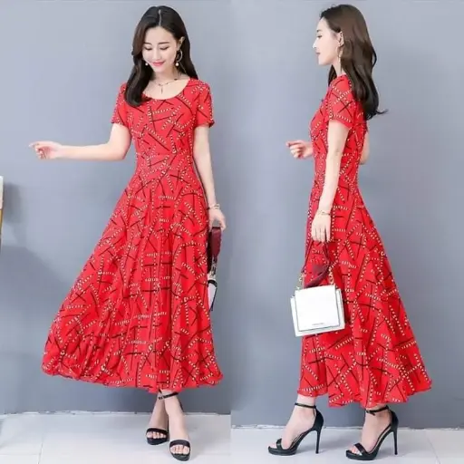 One Piece Gown  Fabrics: China Linen Work: Digital Print Body size free up to 44 Long 46 Gher 120