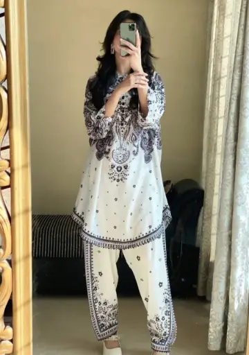 Digital Print Two Piece  চেরি সিল্ক কাপড়ের ডিজিটাল প্রিন্ট রেডিমেড টু পিস। কামিজঃ চেরি সিল্ক। সালোয়ারঃ চেরি সিল্ক। বডি সাইজঃ ৩৮, ৪২, ৪৪
