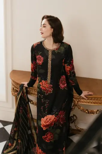 Digital Print Three Piece  Digital Print Readymade Three Piece Fabrics: Kamiz: Slab Cotton Salower: Dubai Silk Orna: Georgette (5 Hat)  Size : M=(36-38) L =(40-42) XL(44-46)