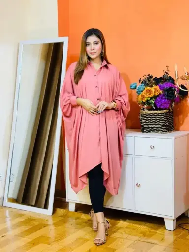 Long Shirt Kaftan  কাপ্তান ফেব্রিক্স : ডুবাই চেরি জর্জেট বডি সাইজ : ফ্রি সাইজ (৩২-৫৪) পর্যন্ত করতে পারবে। কাপ্তান লং : ৪৪ ইঞ্চি।